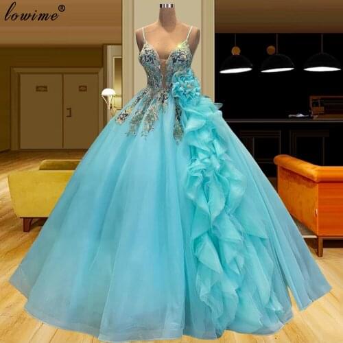 Sky Blue Elegant Evening Dresses 2021 Long Princess Evening Gowns With Crystals Spaghetti Sexy Graduation Dresses Pageant Robes