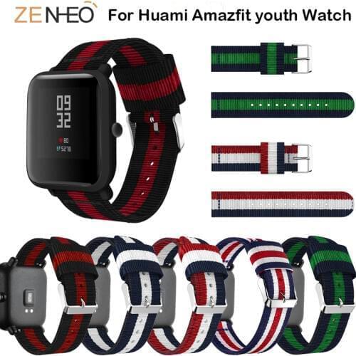 20mm Nylon Watch Strap For Huami Amazfit Bip BIT PACE Lite Youth Straps Replace Bracelet wristband for Samsung Galaxy Watch 42MM
