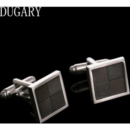DUGARY Luxury shirt cufflinks for mens Brand cuff buttons cuff links gemelos High Quality Square black abotoaduras Jewelry
