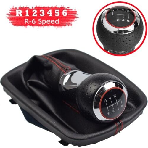 5 6 Speed Shifter Konb Car Gear Shift Knob With Boot Cover For AUDI A6 C5 4B 1997 1998 1999 2000 2001 2002 2003 2004 2005