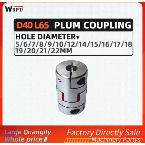 CNC Motor ballscrew Jaw spider plum Shaft Coupler Flexible Coupling D40 L65 5/6/7/8/9/10/12/14/15/16/17/18/19/20/21/22mm