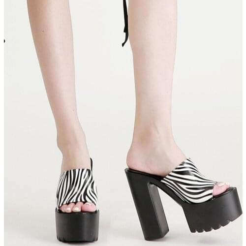 Summer Sandals Flip Flop Ladies Thin High Heels Slides Elegant Ladies Shoes Party Slides New platform heels Women Slippers