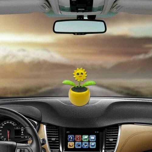 Solar Powered Dancing Flower Toy For Car Home Decor Pink Flower Nodding Figure Doll Toy Car Dahsboard Decor Car Interior Display