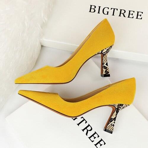 Leopard Print Women Heels Brand Design Women Pumps Sexy High Heels 2020 New Middle Heels Pointed Office Work Shoes Big Size 43