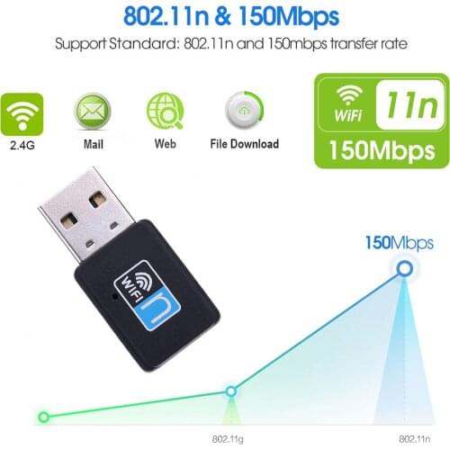 USB WiFi Adapter 150M PC WiFi Dongle Wireless Notework Card USB Wi Fi Receiver