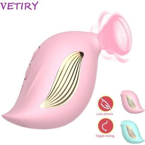 VETIRY 10 Speed Clit Sucker Vibrator Oral Licking Vibrating Clitoral Stimulator Nipple Sucking Massage Sex Toys for Women