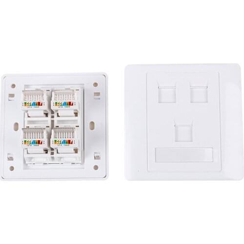 1 Port, 2 Ports, 3 Ports, 4 Ports 86 Type Computer Socket Panel CAT5E Network Module RJ45 Cable Interface Outlet Wall Socket