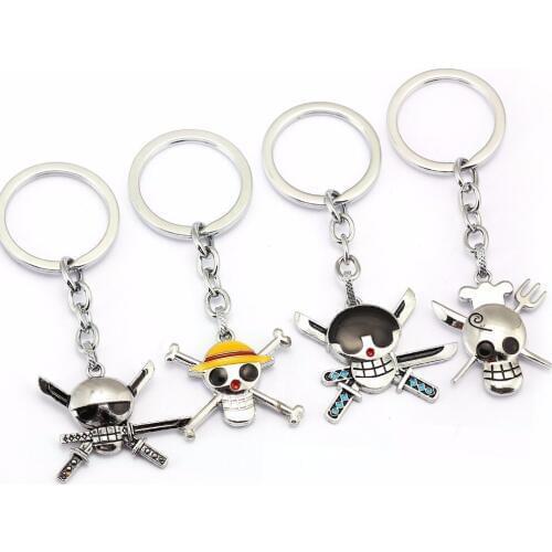 1Pc Trinkets Keychain Key Chain Terminator One Piece Skull Key Chains The Best Souvenir Gift Choice Auto Motorcycle Car Key Ring