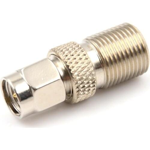 1pcs F Type Silver Tone SMA RF Coax Connector Female To SMA Male Plug Coaxial Adapter Connector Plug