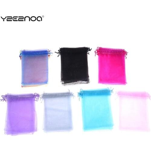 10PCS Wedding Party Decoration Drawable Bags Gift Pouches 13x18CM Organza Bags Jewelry Packaging Bags