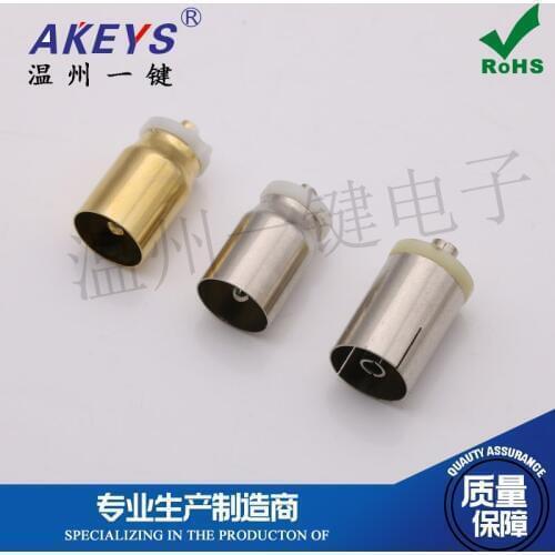 100 pcs Fiber Optic Head Tv9.5 Gold-Plated Male USB Cable TV Interface Set-Top Box Connector F Female RCA Head RF