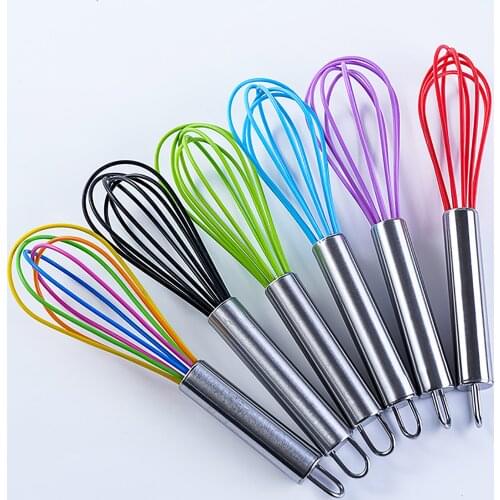 3pcs Kitchen Silicone Tool Drink Whisk Mixer Non-Slip Easy To Clean Egg Beater Milk Frother Kitchen Utensil Specialty