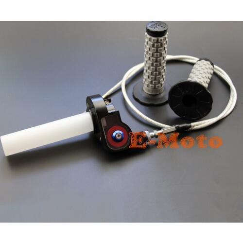 7/8''Transperent Throttle Quick Twister & Dual Cable & Gray Pro Tapter Handle Grip Fit IRBIS TTR CRF KLX Free Shipping