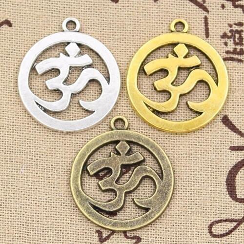 8pcs Charms Yoga OM 29x25mm Antique charms,pendant fit,Vintage Tibetan Bronze Silver Color Gold,DIY For Bracelet Necklace