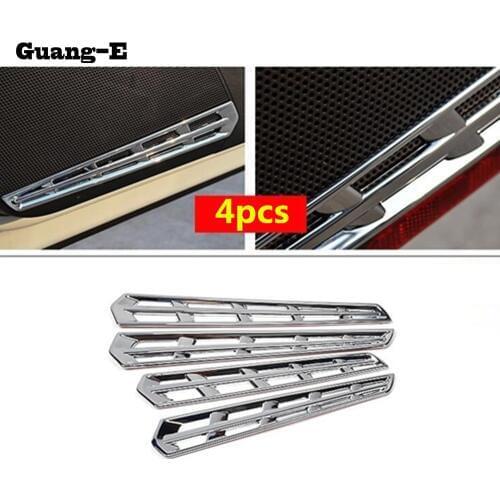 Car Stick ABS Chrome Inside Door Audio Speak Sound Ring Case Lamp Trim 2pcs For VW Volkswagen Golf7 Golf 7 2014 2015 2016 2017