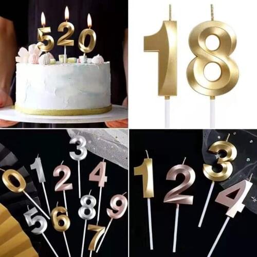 Happy Birthday 0-9 Numbers Smokeless Color Candles Colorful Numbers Cakes Safe Candles Wedding Party Props Cupcake Topper 1pcs