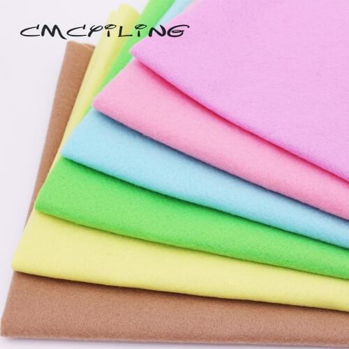 CMCYILING 6 Pcs/Lot,45*55cm Soft Felt Fabric For Kids Needlework DIY Sewing Dolls Crafts Polyester Cloth