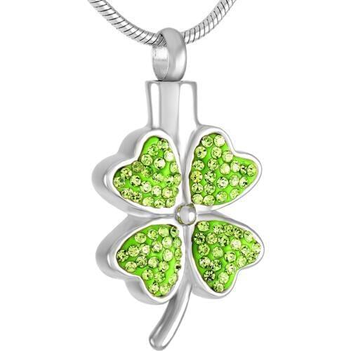 CMJ8223 10pcs/Lot Beautiful Clover Shape Cremation Pendants Urns Necklace Stainless Steel Charms for ashes (Pendant Only)