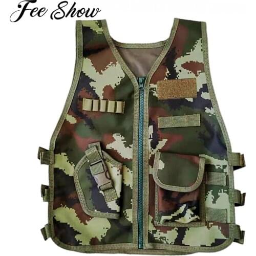 Kids Girls Boys Camouflage Vest Hunting Clothes Children Student Outdoor Combat Training Clothing Kids Game Cosplay Costume