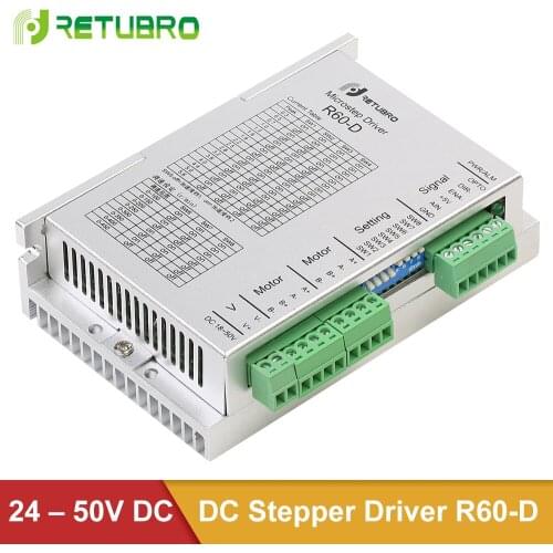 RETUBRO Stepper Motor Driver R60-D One-pull-two Nema 23 24-50V DC Power Supply Functional Driver Drive Two-axis Stepper Motor