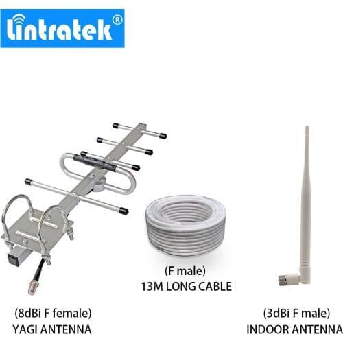 F Connector 13 Meters Cable Antenna Full Set Accessories for GSM 900MHz /3G UMTS 850MHz F female Mobile Signal Repeater Booster