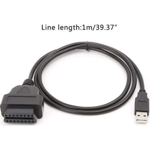 Hot 16Pin OBD2 To USB Port Charger Adapter Cable Connector Diagnostic Tool YHQ