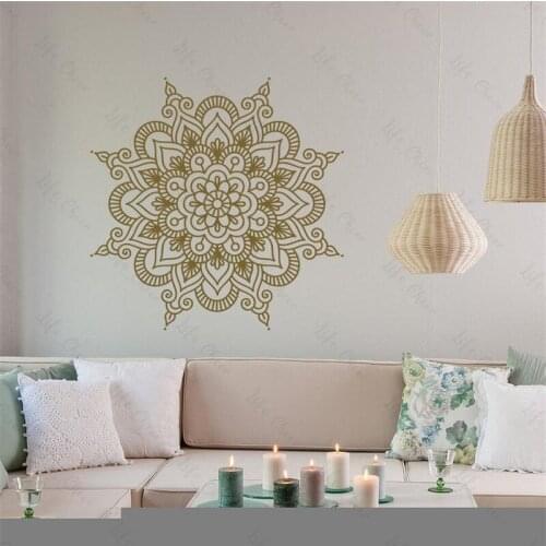 Creative Mandala Pattern Wall Sticker Custom Color Wallpaper Vinyl Living Room Bedroom Sofa Background Decal Home Decoration