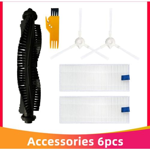 Washable Roller / Spin Brush Hepa Filter Mop Cloth Replacement Parts for Qihoo 360 S6 Robot Vacuum Cleaner Spare Parts
