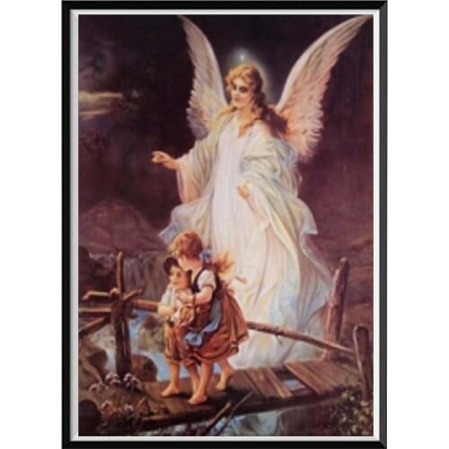 Religion Angel Girl DIY Cross Stitch 11CT Embroidery Kits Needlework Craft Set Cotton Thread Printed Canvas Home Sell