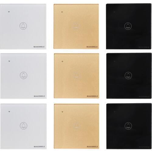 Zero Fire Line 5A EU Wifi Doorbell Touch Switch Smart Life Wall Light Switch Touch Panel Remote Control Tuya Wireless Switch