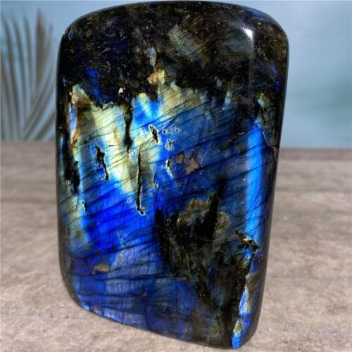 Natural Stone Blue Labradorite Wicca Witchraft Meditation Chakras Quartz Crystal Healing Home Room Gerden Decoration Procewush