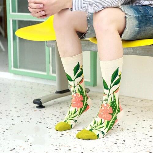 1PC Mens And Womens Socks Street Fashion Brand Creative Student Middle Tube Spring Autumn Long Cotton