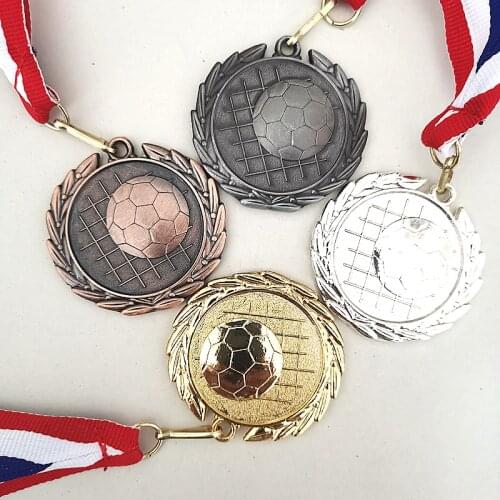 New Football medal School Sports Medal Gold Silver Bronze Motion, Honor Communication Ability/self-confidence Developing 5.0 cm