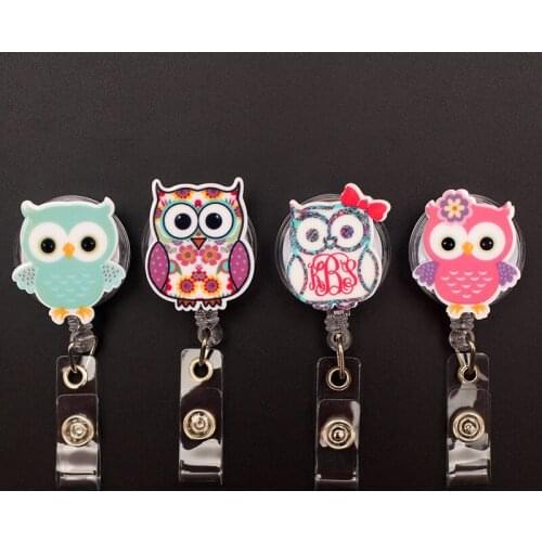 Creative New Color Owl Style Retractable Badge Reel For Nurse&Doctor Card Holder Office&Hospital Supplies Boy&Girl Name Card