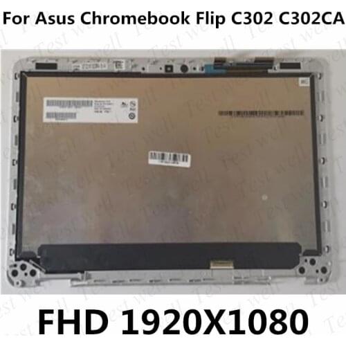 Original 12.5" 1920X1080 FHD LED LCD Touch Screen Replacement Assembly For Asus Chromebook Flip C302 C302CA Series with Frame