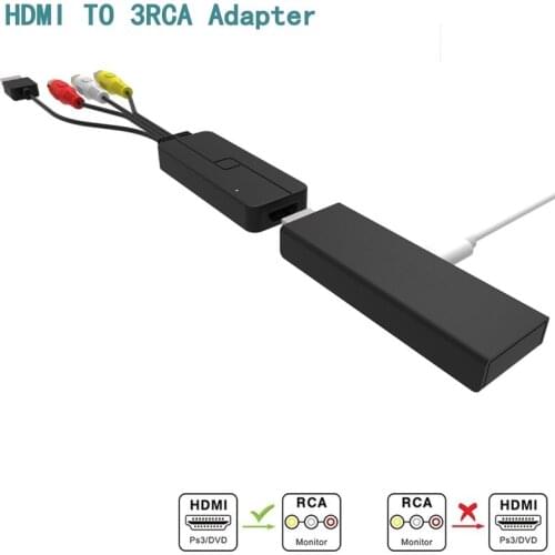 Hdmi to 3rca Adapter Hdmi to 3-rca Audio Video Av Cable Converter HDMI to RCA Converter for Amazon Fire Stick Fire TV Stick