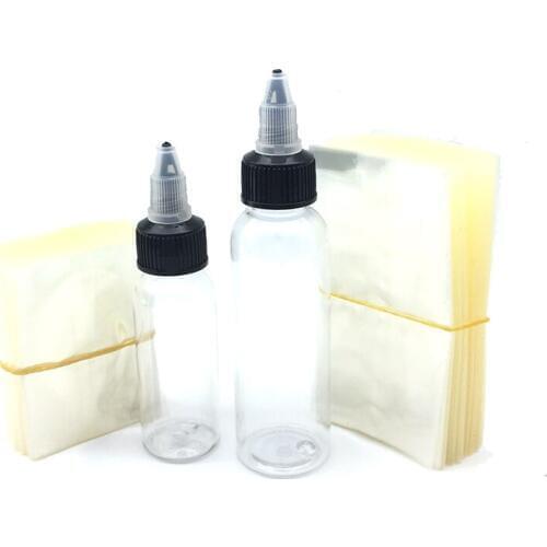 200pcs/lot Clear PVC Heat Shrink Wrap Film for 30ml 60ml Tattoo Ink Pigment Bottles Twist Cap Tattooing Bottles