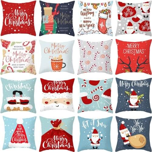 Christmas Fashion Printing Letters Poszewki Na Poduszki Dekoracyjne Spring Cushion Cover Sierkussen Hoes 45x45 Cm Terrace Pillow