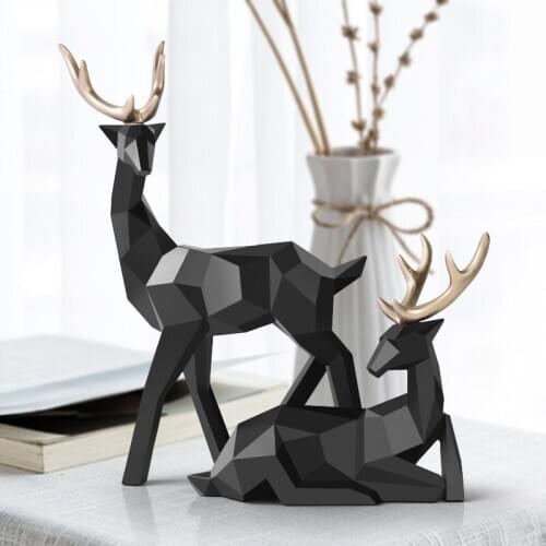 Deers Sculpture Resin Deer Statue Nordic Decoration Home Decor Statues Deer Figurines Modern Decoration Deers Tabletop Ornament
