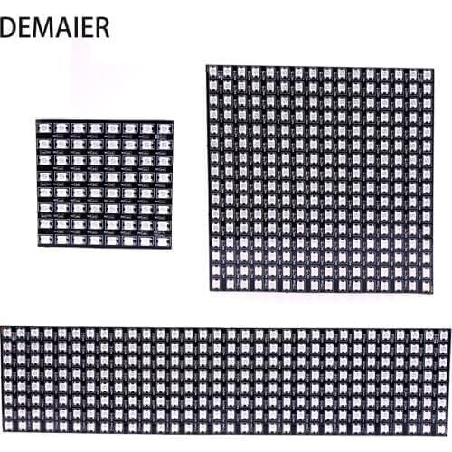 Adressierbaren Panel Licht WS2812 8x8 16x16 8x32 Modul matrix Bildschirm WS2812B RGB LED Digital Flexible Einzeln DC5V