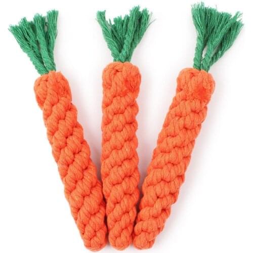 Pets supplies toy woven carrot dog cotton molar rope funny chew cat toys apply to exercise used cotton and linen chihuahua toy