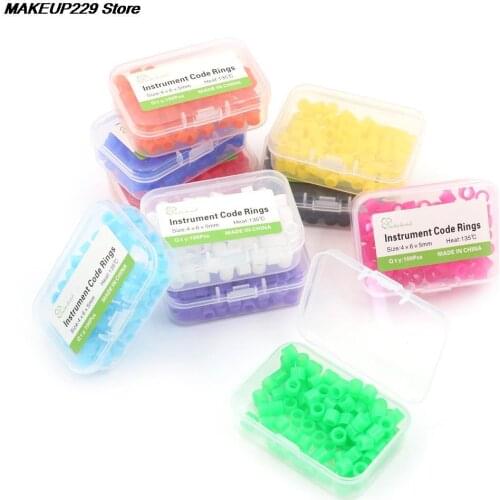 100Pcs/box Instrument Code Ring Multi-Color Autoclavable Universal Dental Orthodontic Silicone Instrument Color Code Rings