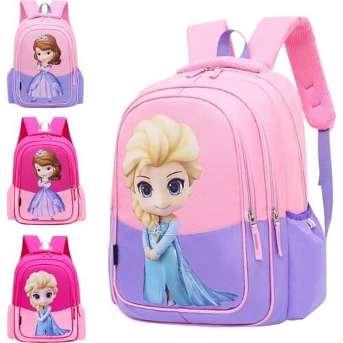 Frozen Elsa Large-capacity Schoolbag for Primary School Students 6-12 Years Old Cute Princess Shoulder Schoolbag