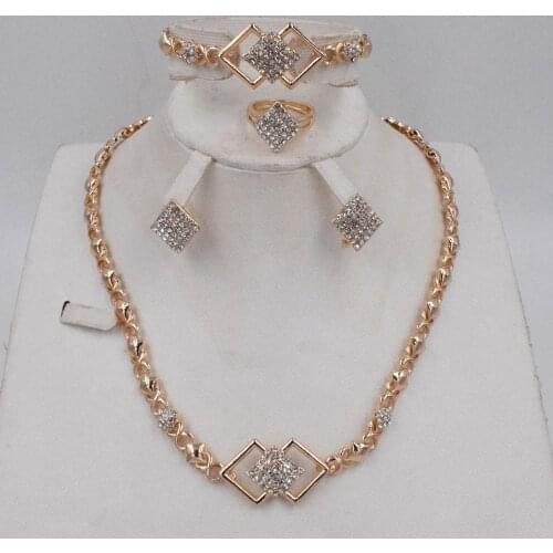 High Quality Dubai Gold color Jewelry Set For Women african beads jewlery fashion necklace set earring jewelry