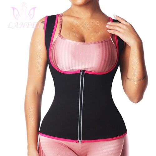 LANFEI Slimming Sweat Shaper Sauna Vest for Women Body Shapers Belly Reduce Tummy Control Tops Fajas Waist Trainer Corset Shirt