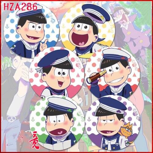 ZXFJXR 58MM Anime Osomatsu san Karamatsu Sailor Suit Osomatsu Badge Brooch Pins Icon On The Backpack