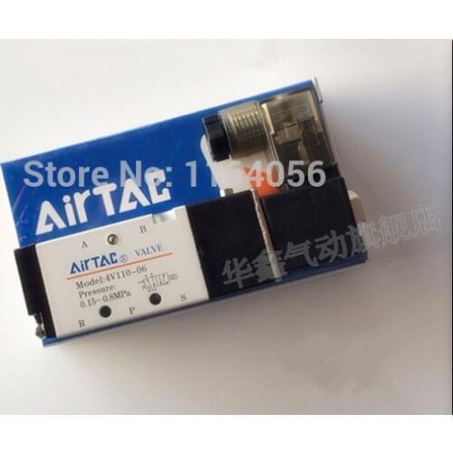 1x 4V110-06 5Ports2Position Single Solenoid Pneumatic Air Valve 1/8 BSPT AC110V