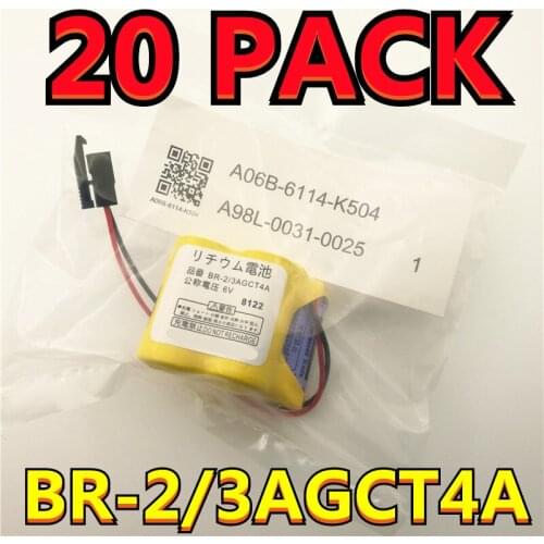 20 PACK Original NEW BR-2/3AGCT4A 6V 4400mAh PLC Battery With Black Belt Hook Plug