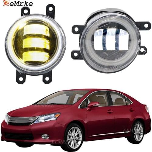 2x Car Accessories Fog Lights Cut-Lens Full Led Angel Eye DRL Daytime Running Light for Lexus HS 250h 2010 2011 2012