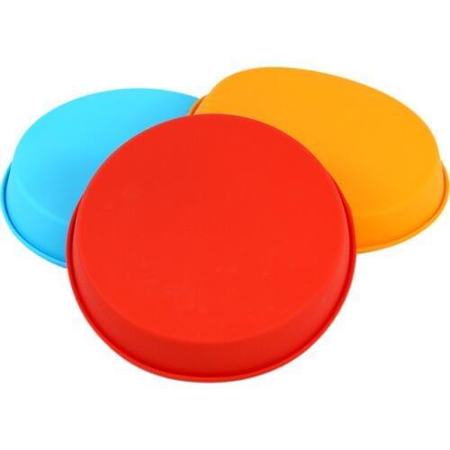 3pcs\lot round shape 8.5'' silicone dish pan Muffin Silicone tool Baking Pan
